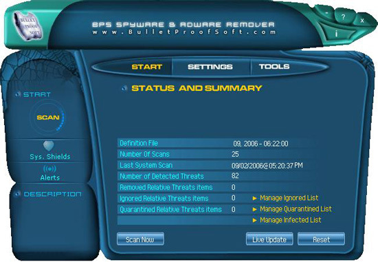 BPS Spyware and Adware Remover Screenshot